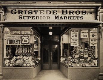 (GRISTEDE BROS. GROCERY--NEW YORK ) A binder with approximately 85 photographs arranged chronologically documenting the history and evo